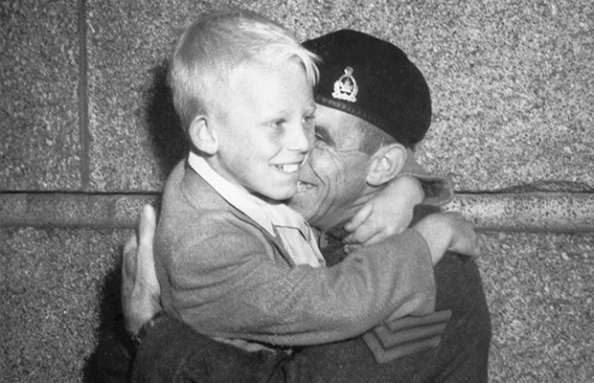 Father and son reunited. 1945: Vancouver Province Newspaper